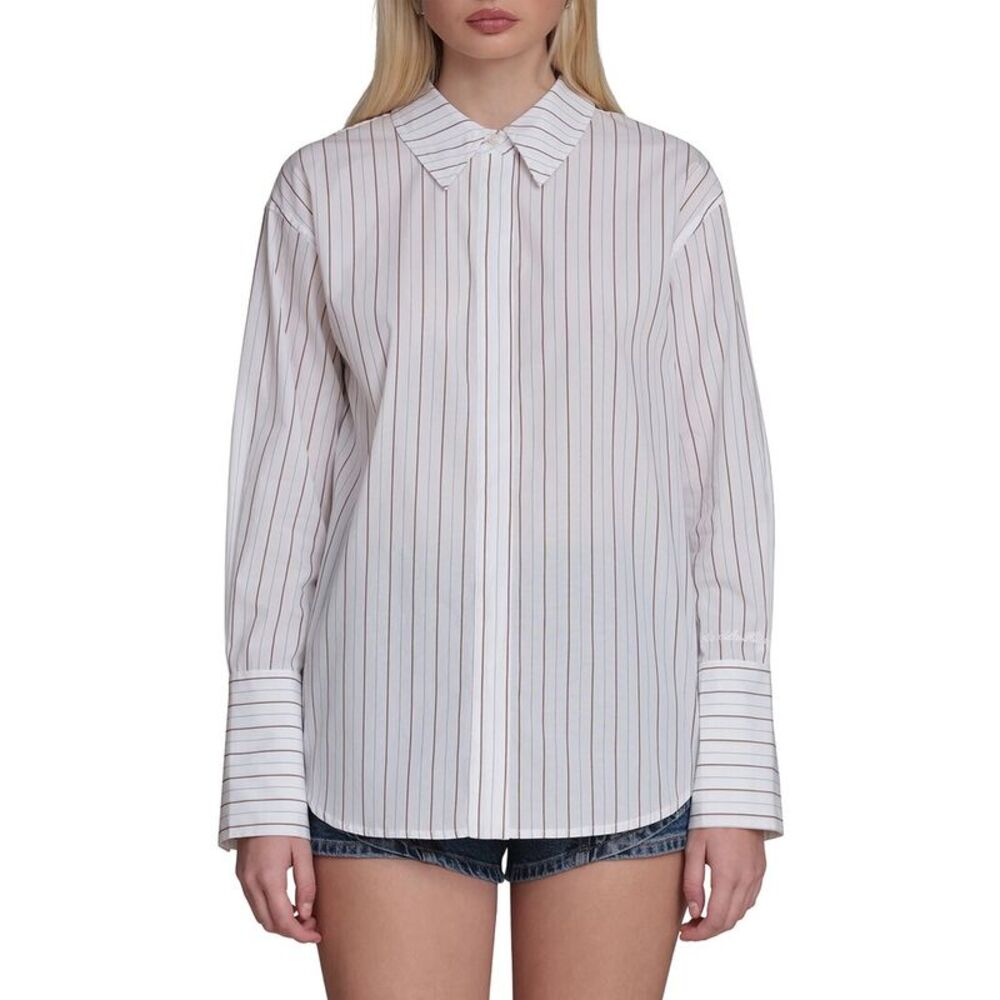 Avec Les Filles Womens  French Cuff Menswear Shirt